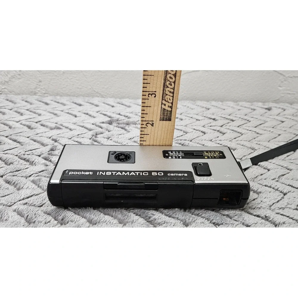 KODAK Pocket Instamatic 50 Camera UNTESTED! Made‎ In USA Black Silver